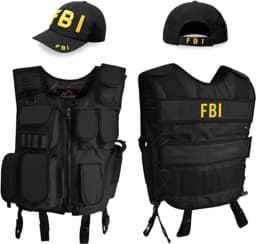 Bild von Kostüm bestehend aus Weste, Patch und Cap FBI