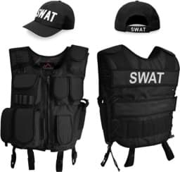 Bild von Kostüm bestehend aus Weste, Patch und Cap SWAT