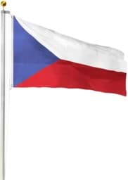 Bild von Fahnenmast 6,20 m mit Flagge 90 cm × 150 cm Tschechien