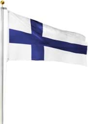Bild von Fahnenmast 7,50 m mit Flagge 90 cm × 150 cm Finnland