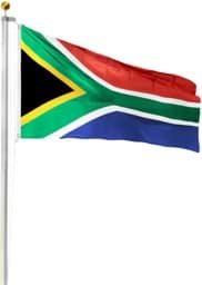 Bild von Fahnenmast 6,50 m mit Flagge 90 cm × 150 cm Südafrika