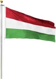 Bild von Fahnenmast 8,00 m mit Flagge 90 cm × 150 cm Ungarn