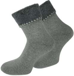 Bild von 2 Paar Angora-Wellness-Socken mit Umschlag Hellgrau/Dunkelgrau
