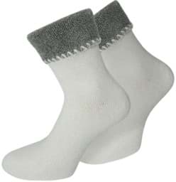 Bild von 2 Paar Angora-Wellness-Socken mit Umschlag Weiß/Grau
