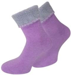 Bild von 2 Paar Angora-Wellness-Socken mit Umschlag Lila/Violett