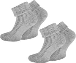 Bild von 2 Paar Alpaka-Socken mit Umschlag Hellgrau