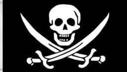 Bild von Fahne Piratenflagge 150 cm x 250 cm Schädel mit Säbeln