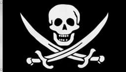 Bild von Fahne Piratenflagge 90 cm x 150 cm Schädel mit Säbeln