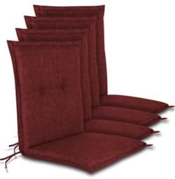 Bild von 4 Stuhlauflagen Niedriglehner Rot