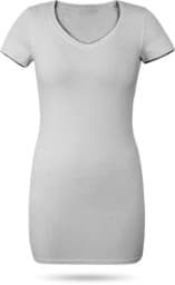 Bild von Figurbetontes T-Shirt mit V-Ausschnitt „Siena“ Grau