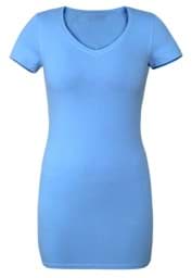 Bild von Figurbetontes T-Shirt mit V-Ausschnitt „Siena“ Blau