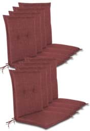 Bild von 8 Stuhlauflagen Niedriglehner Rot