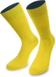 Bild von 1 Paar Socken „Bi-Color“ mit farbig abgesetztem Bund Gelb/Marine