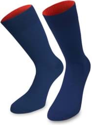 Bild von 1 Paar Socken „Bi-Color“ mit farbig abgesetztem Bund Marine/Rot