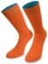 Bild von 1 Paar Socken „Bi-Color“ mit farbig abgesetztem Bund Orange/Türkis