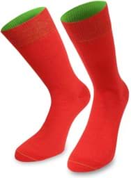 Bild von 1 Paar Socken „Bi-Color“ mit farbig abgesetztem Bund Rot/Apfelgrün