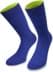 Bild von 1 Paar Socken „Bi-Color“ mit farbig abgesetztem Bund Royalblau/Säuregelb