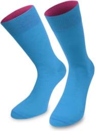 Bild von 1 Paar Socken „Bi-Color“ mit farbig abgesetztem Bund Türkis/Beere