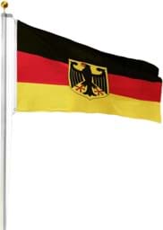 Bild von Fahnenmast 6,80 m mit Flagge 90 cm × 150 cm Deutschland mit Adler