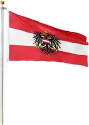 Bild von Fahnenmast 7,50 m mit Flagge 90 cm × 150 cm Österreich