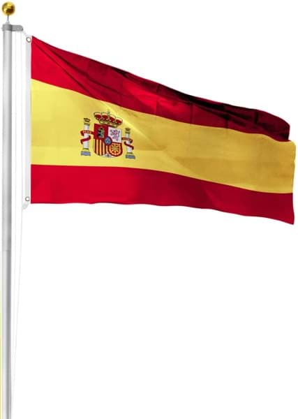 Bild von Fahnenmast 6,20 m mit Flagge 90 cm × 150 cm Spanien