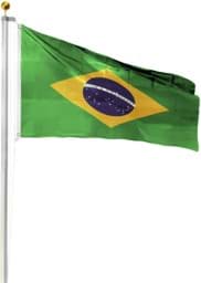 Bild von Fahnenmast 9,00 m mit Flagge 90 cm × 150 cm Brasilien