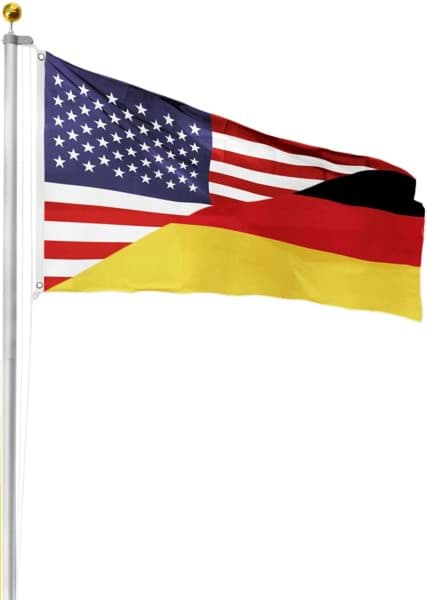 Bild von Fahnenmast 6,20 m mit Flagge 90 cm × 150 cm Deutschland/USA