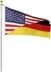 Bild von Fahnenmast 6,20 m mit Flagge 90 cm × 150 cm Deutschland/USA