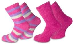 Bild von 2 Paar Kuschel-Socken Ringel Pink
