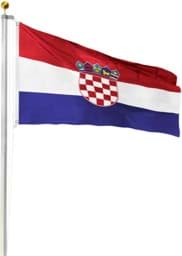 Bild von Fahnenmast 8,00 m mit Flagge 90 cm × 150 cm Kroatien