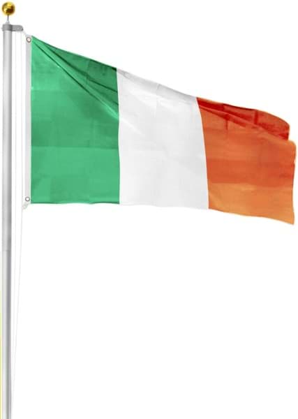 Bild von Fahnenmast 6,80 m mit Flagge 90 cm × 150 cm Irland