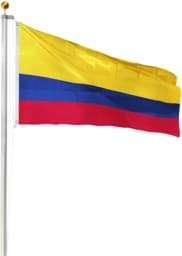 Bild von Fahnenmast 8,00 m mit Flagge 90 cm × 150 cm Kolumbien